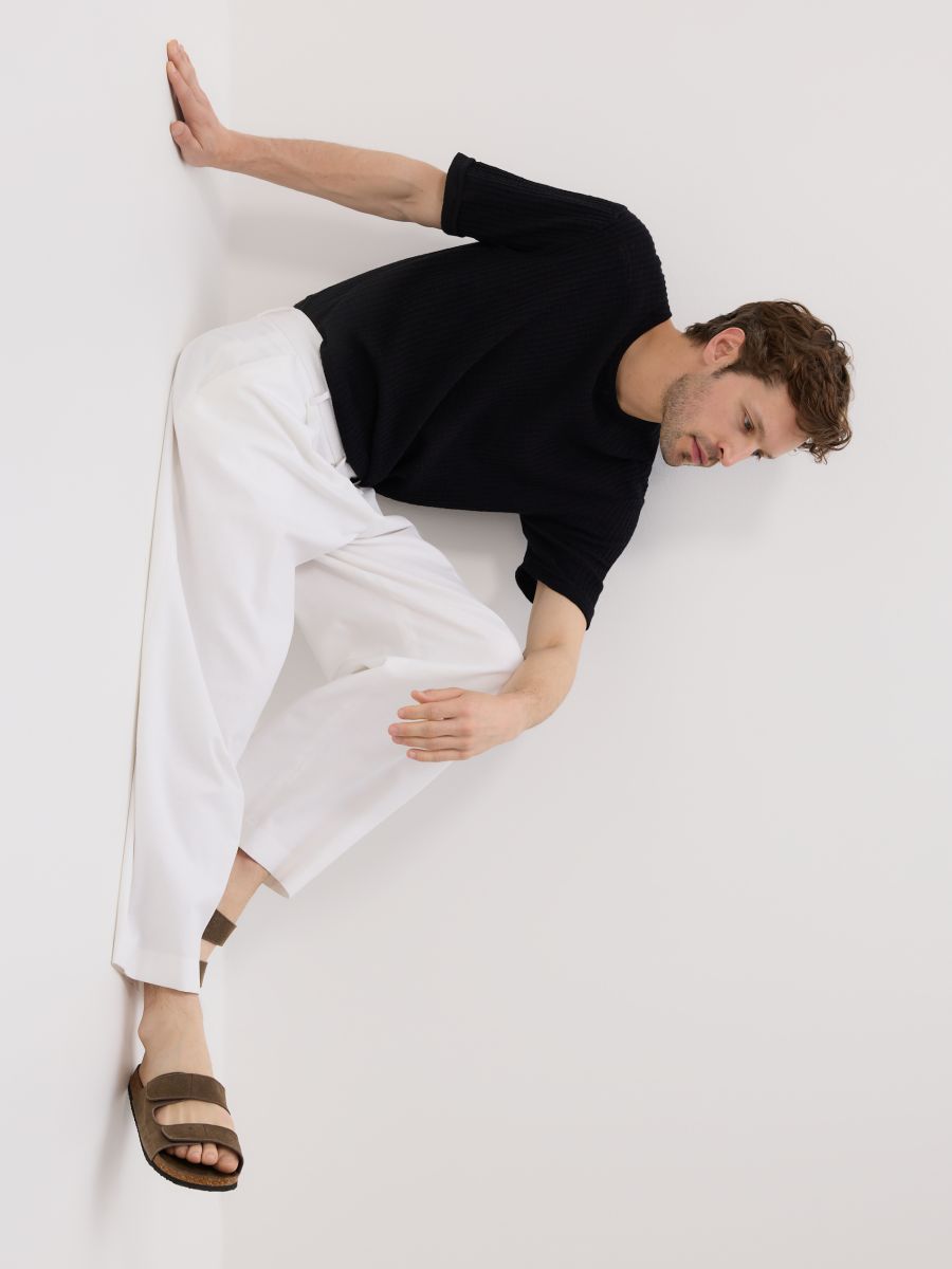 Loose trousers with linen blend - white - RESERVED - 6
