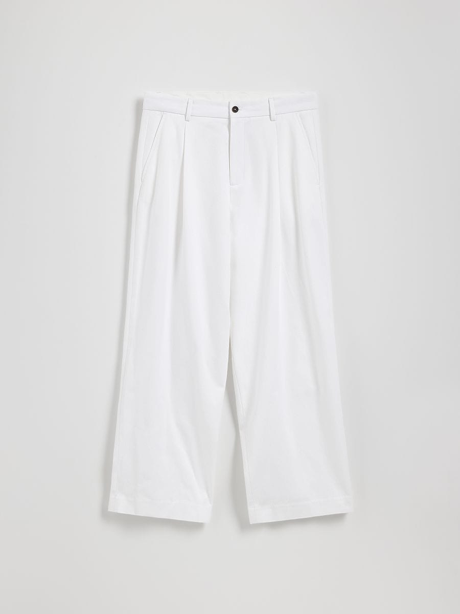 Loose trousers with linen blend - white - RESERVED - 2