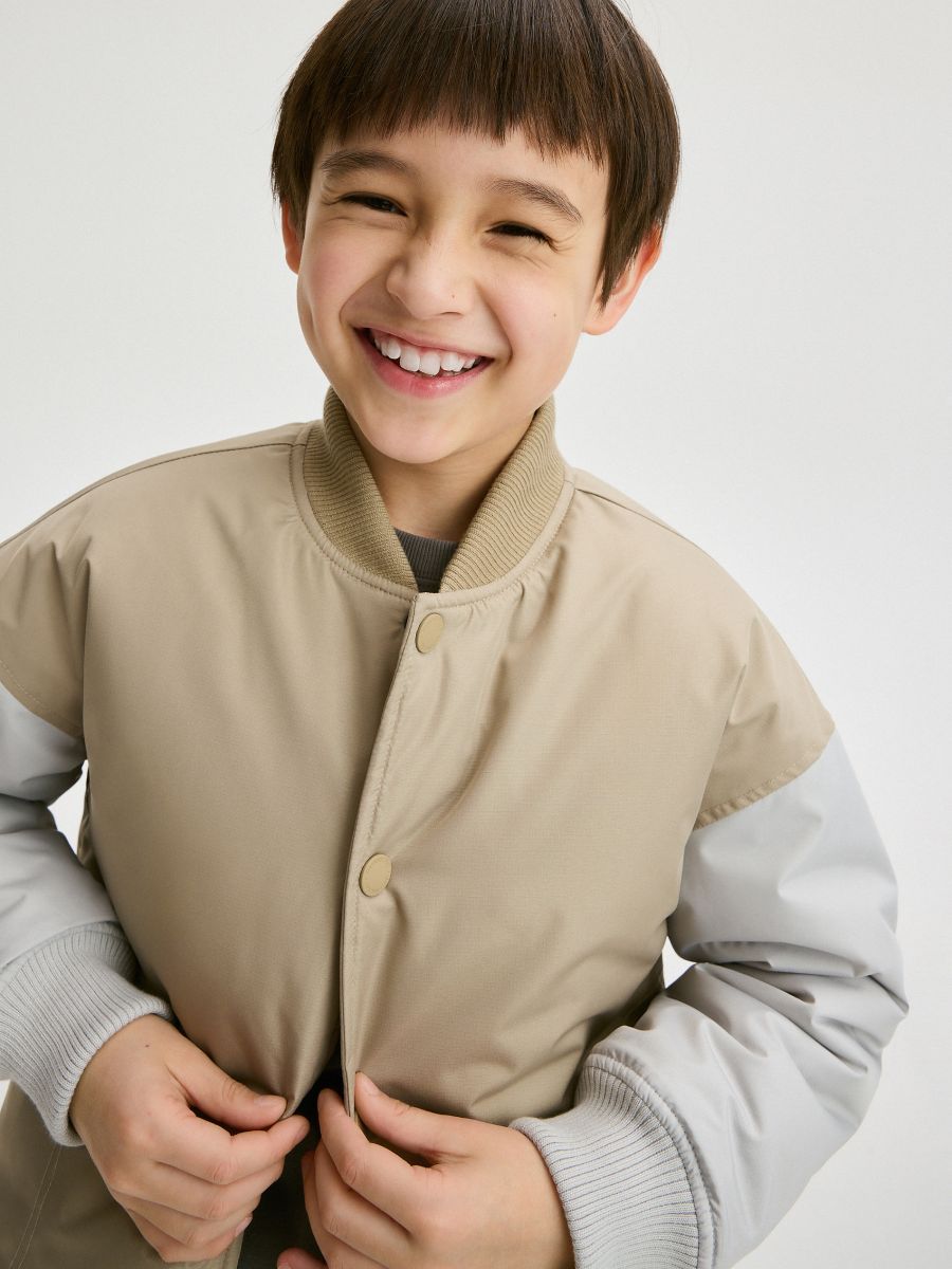 Kurtka bomber oversize Kolor beżowy - RESERVED - 8374X-80X