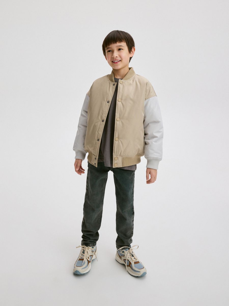 Kurtka bomber oversize Kolor beżowy - RESERVED - 8374X-80X