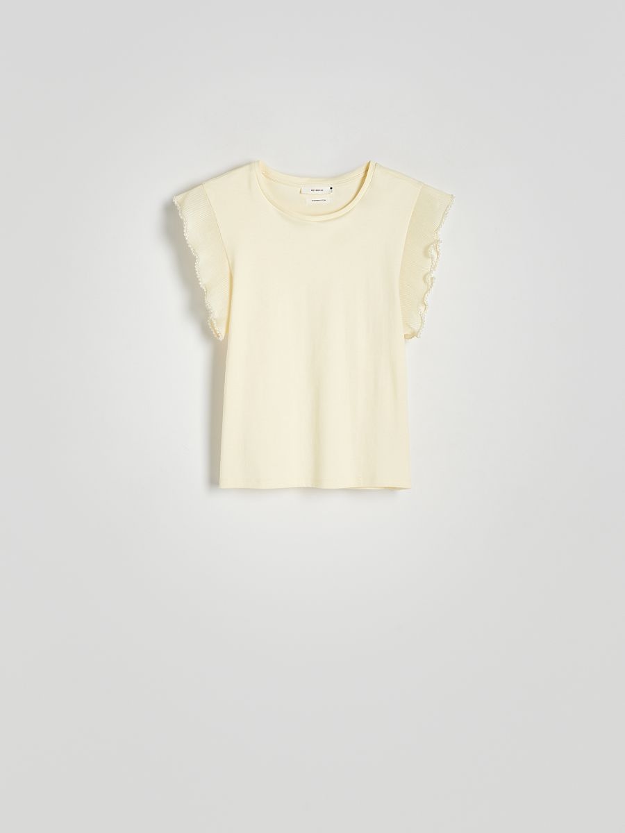 Blouse with decorative insert - nude - RESERVED - 4