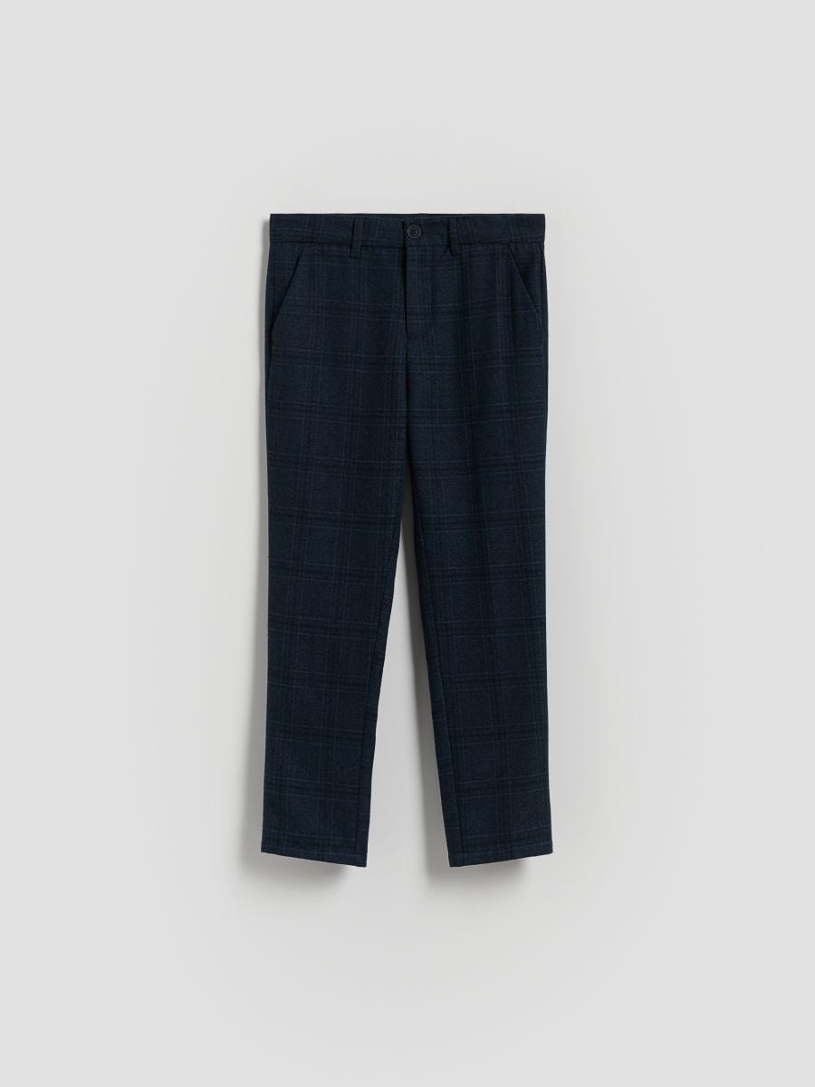 Eleganckie spodnie z wiskozą - granatowy - RESERVED