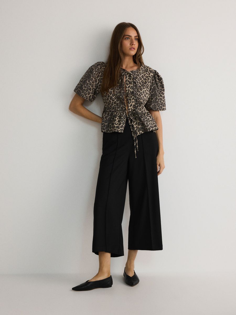 Culotte pantalone na crtu - crno - RESERVED