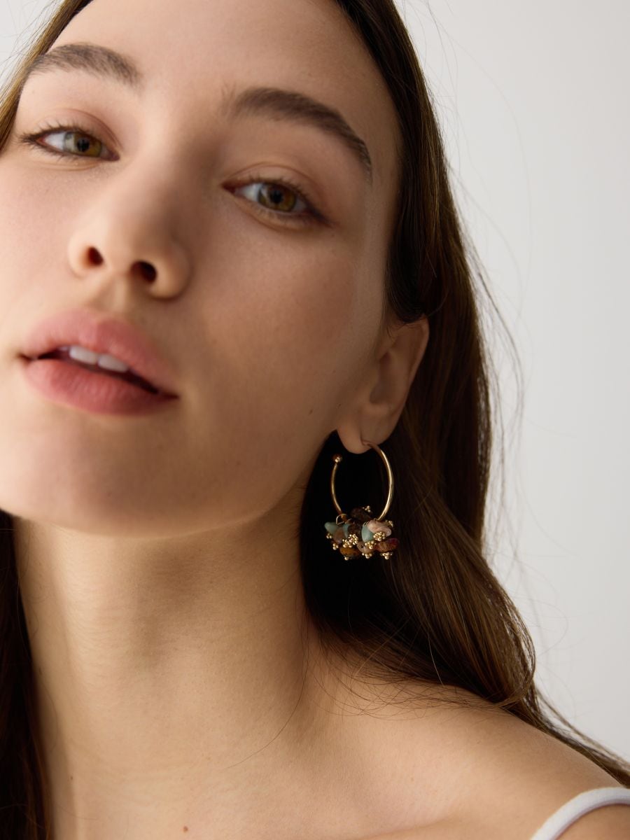 Earrings with gemstone details - multicolor - RESERVED - 4