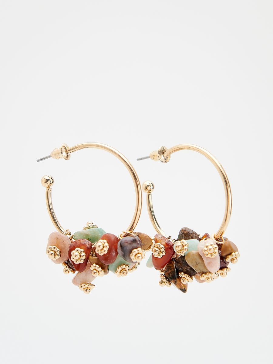 Earrings with gemstone details - multicolor - RESERVED - 2