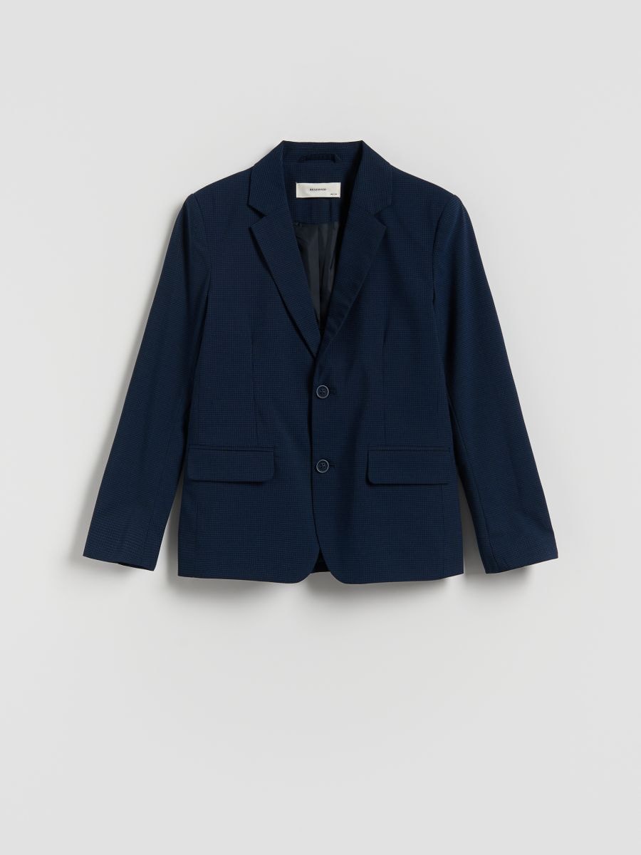Elegantné sako s viskózou - tmavomodrá - RESERVED