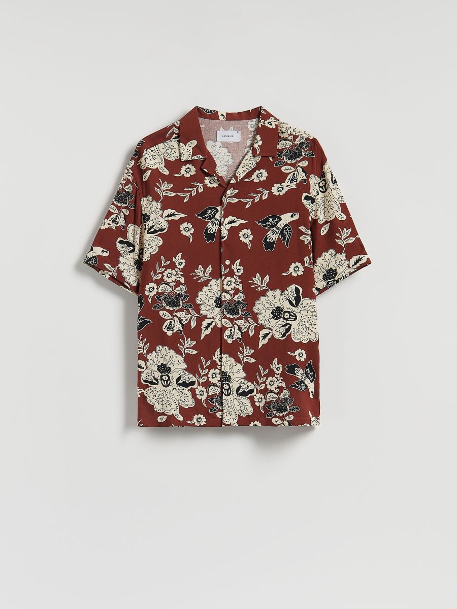Comfort fit patterned shirt - carmine - RESERVED