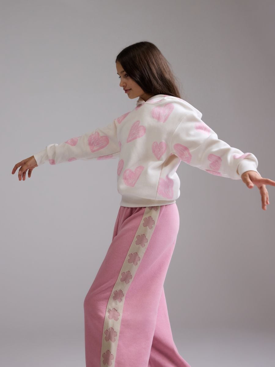 Trousers with side stripe - dusty rose - RESERVED - 3