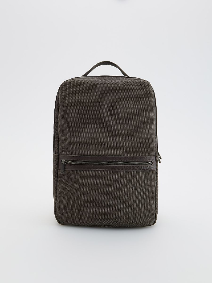 Backpack with handle - dark brown - RESERVED