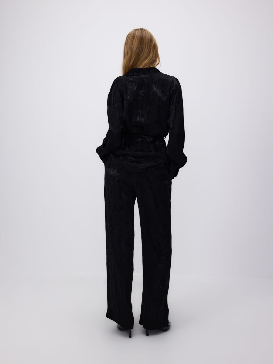 Patterned viscose trousers - black - RESERVED - 3