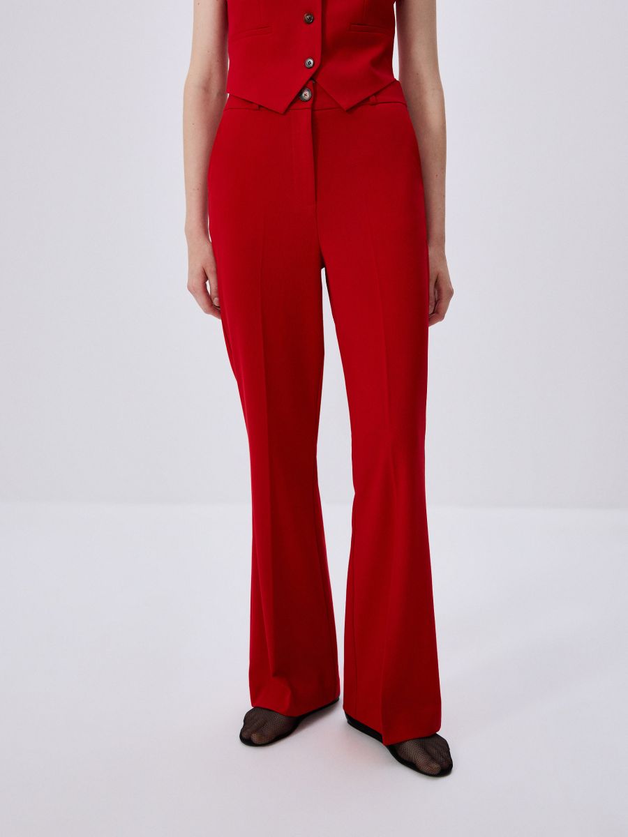 Red shops flare leg pants