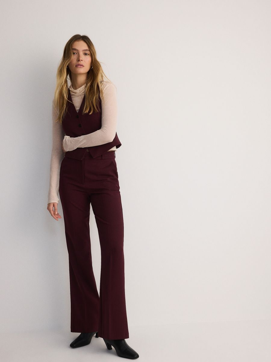 Pantalon flare - Bordeaux - RESERVED