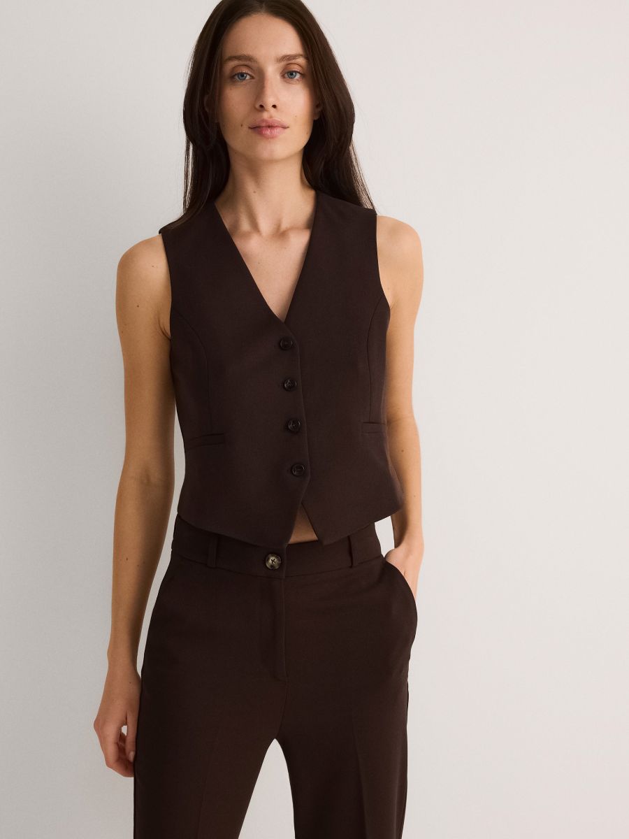 Flare trousers - dark brown - RESERVED - 2
