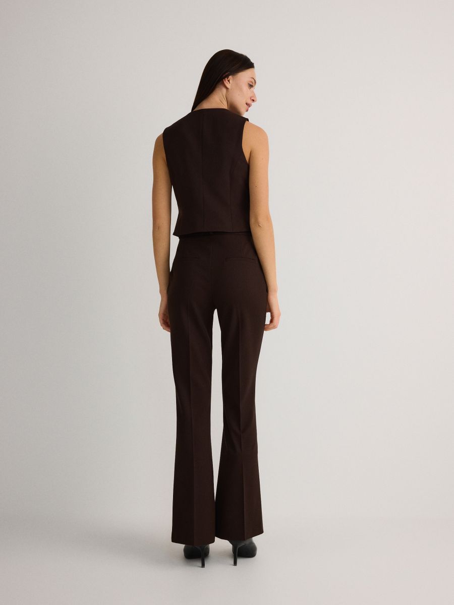 Flare trousers - dark brown - RESERVED - 3