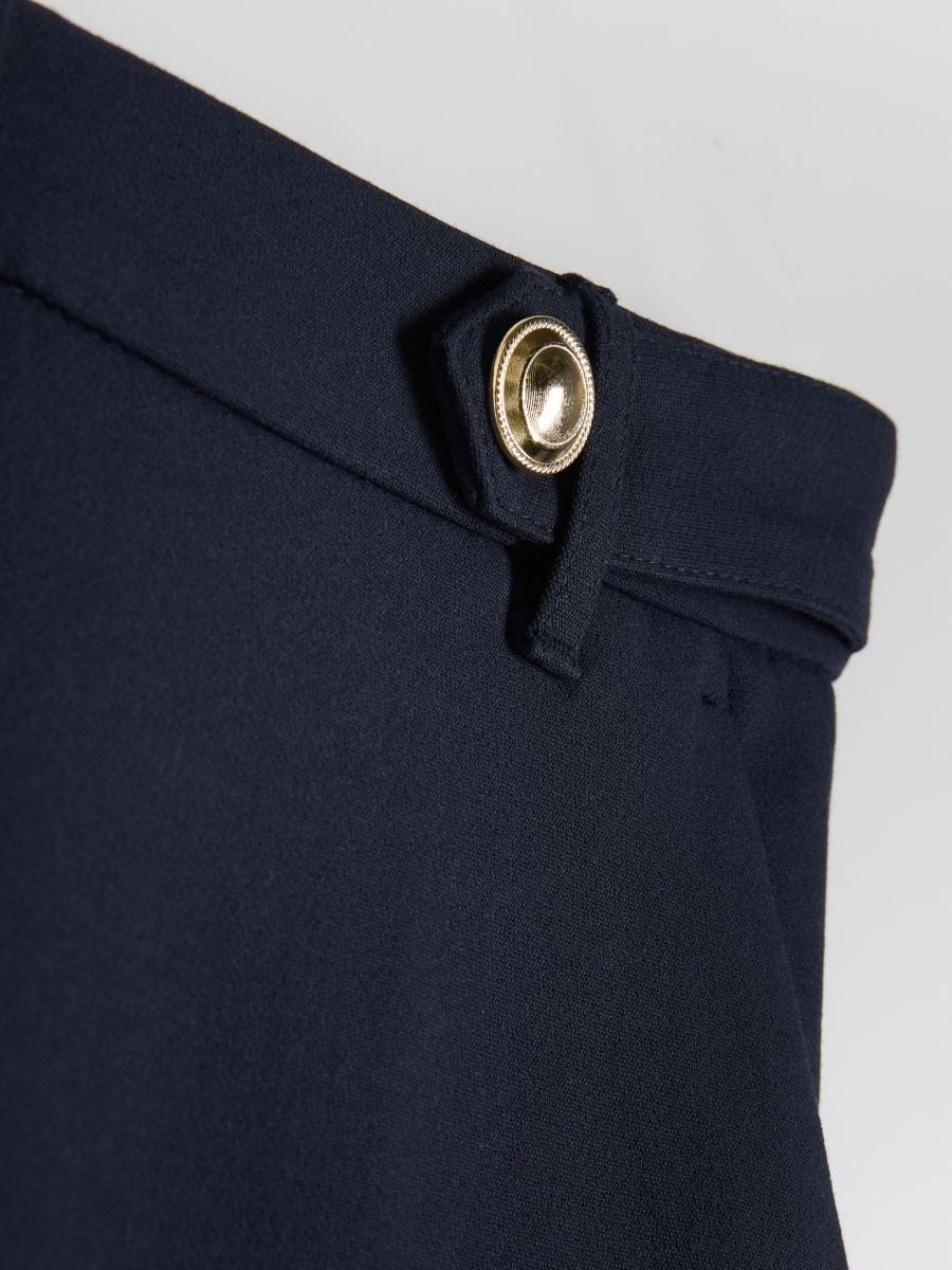 Wide leg trousers with decorative buttons - navy - RESERVED - 7