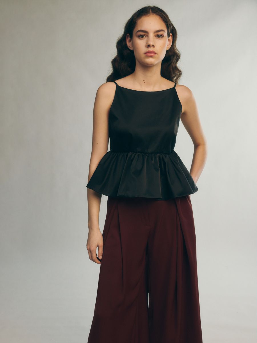 Trousers with pleats - burgundy - RESERVED - 4