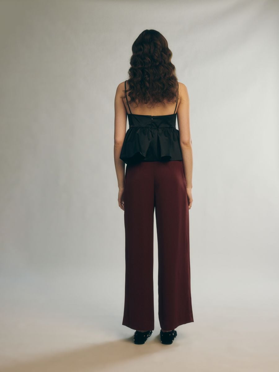 Trousers with pleats - burgundy - RESERVED - 2