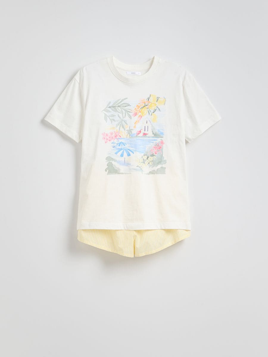 Tvådelat pyjamasset - GUL - RESERVED