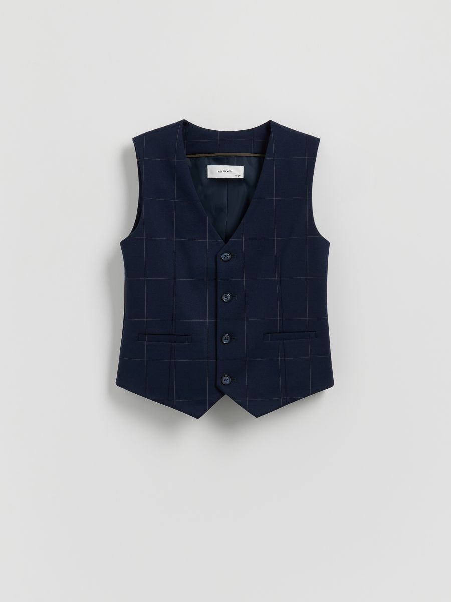 Elegant check vest - navy - RESERVED