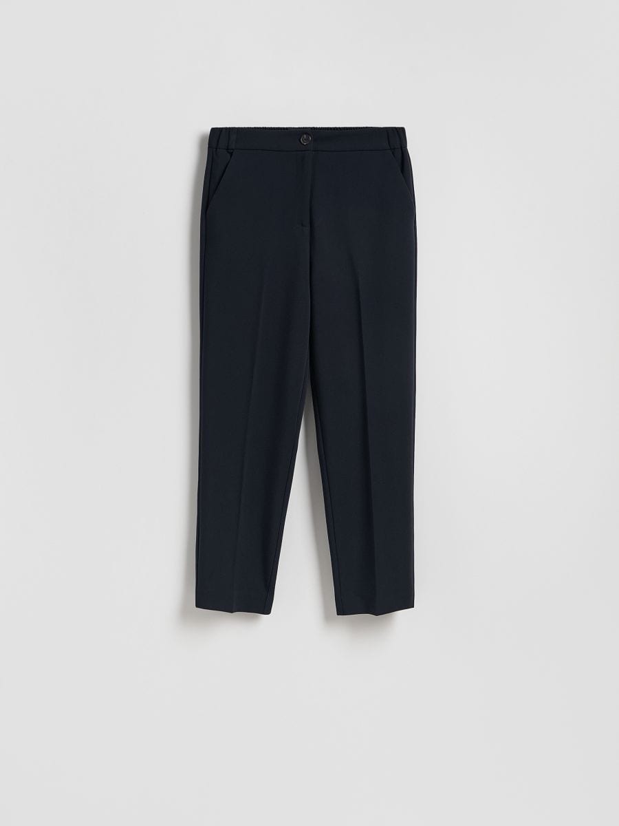 Creased cigarette trousers - navy - RESERVED
