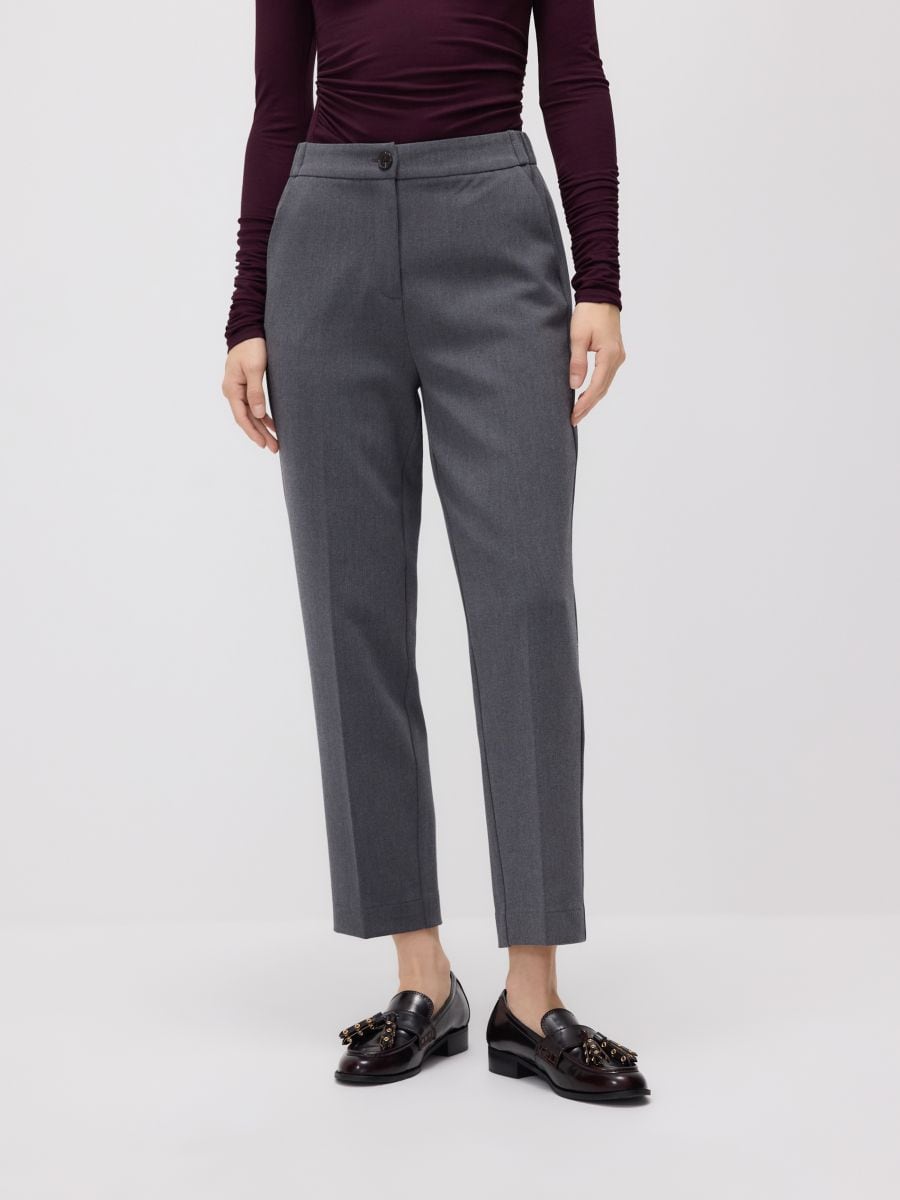 Creased cigarette trousers - mid grey - RESERVED
