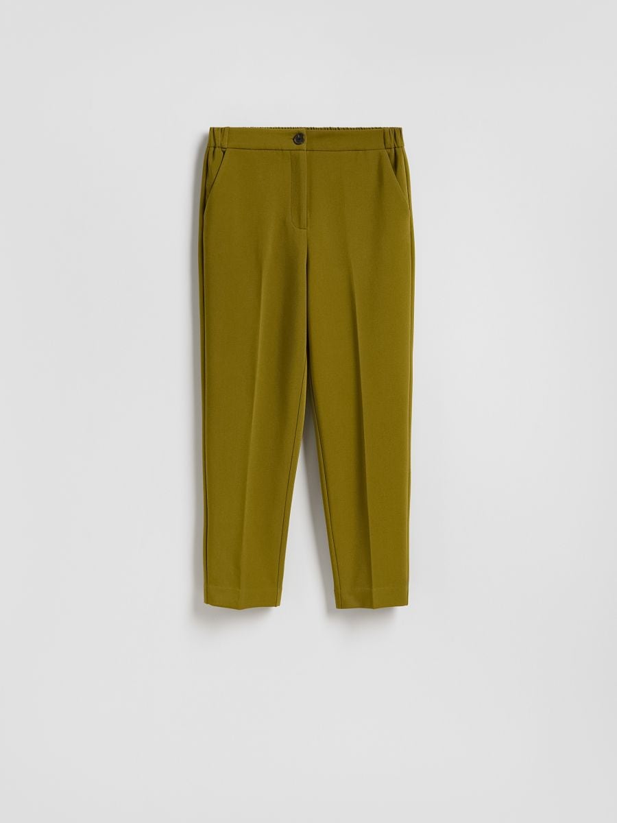 Creased cigarette trousers - green - RESERVED