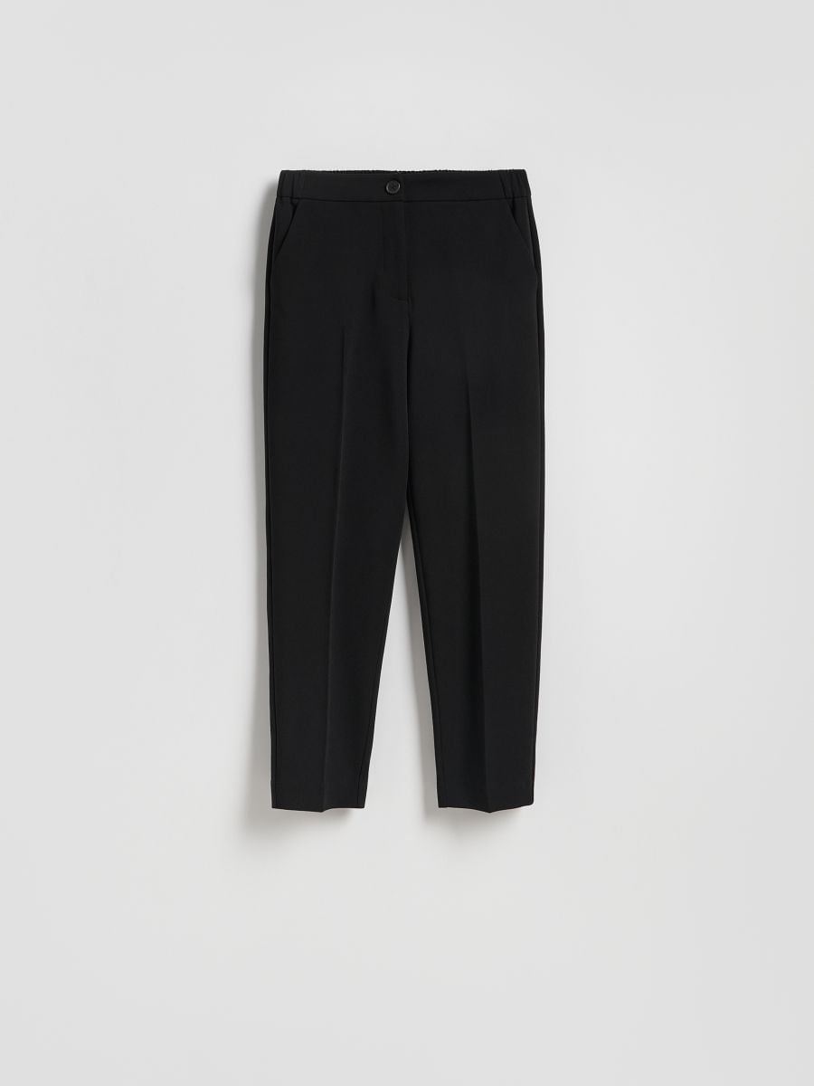 Creased cigarette trousers - black - RESERVED