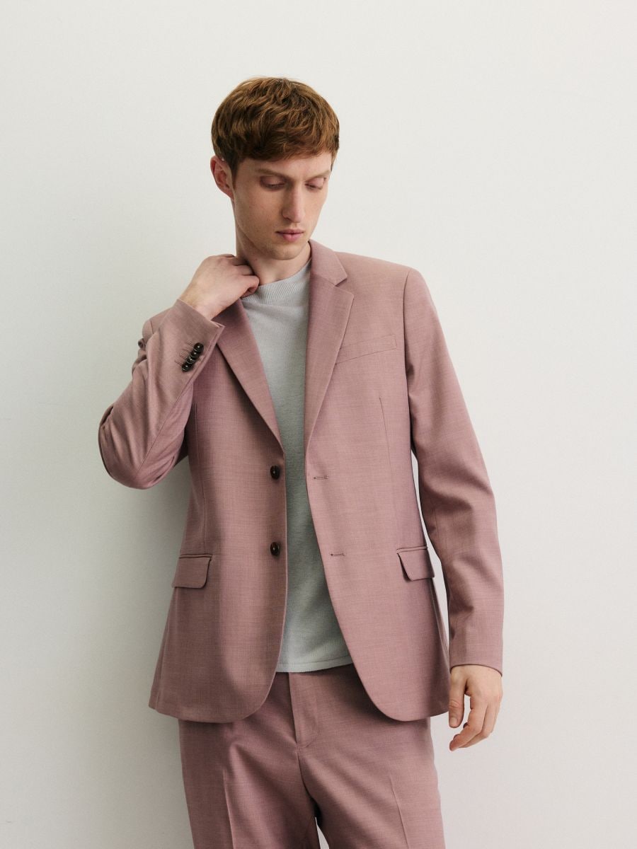 Marynarka slim fit z domieszką wiskozy - jasnofioletowy - RESERVED