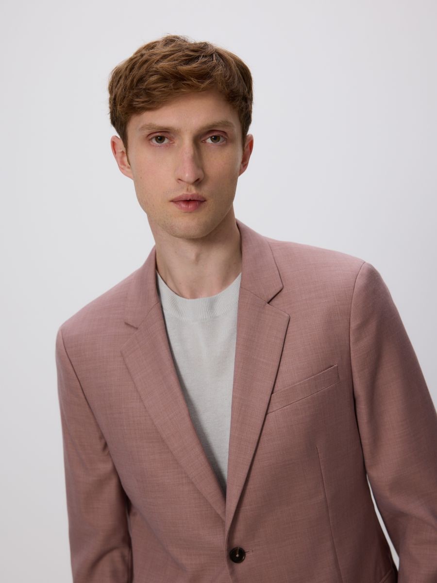 Marynarka slim fit z domieszką wiskozy - brudny róż - RESERVED