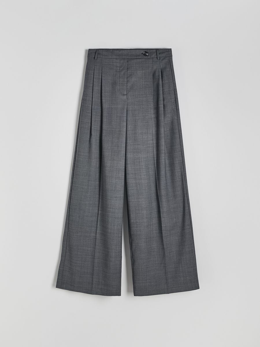 Pantalone od odela s mešavinom vune - tamno siva - RESERVED - 5