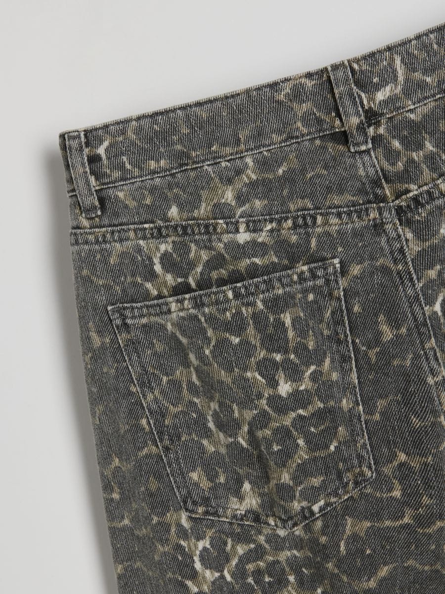 Straight jeans with animal pattern - multicolor - RESERVED - 3