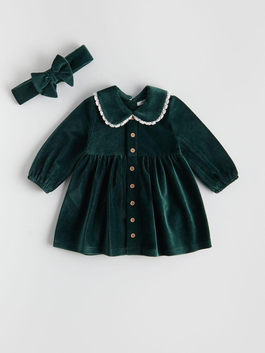 BABIES` DRESS & HEADBAND - verde-deschis - RESERVED