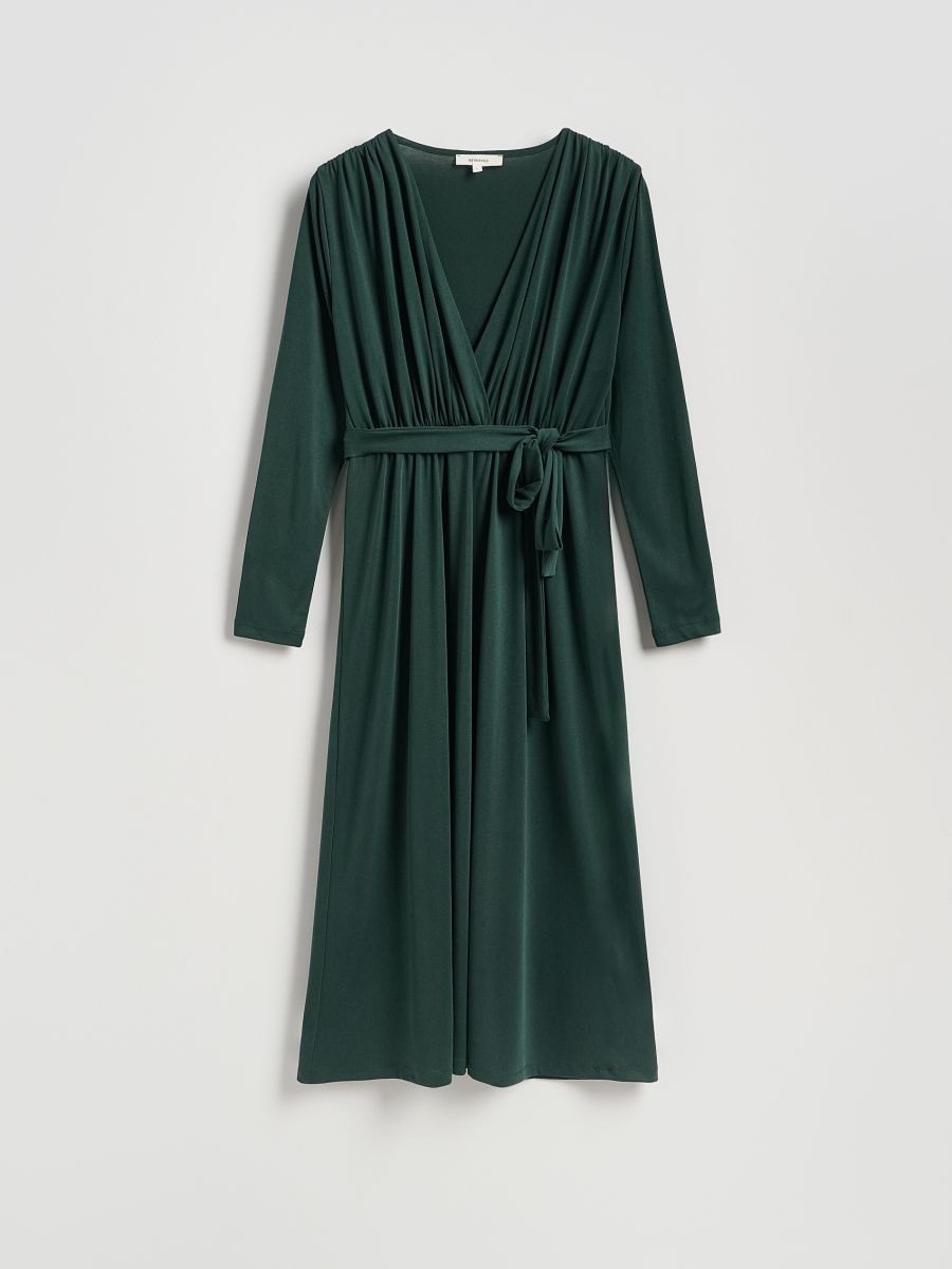 Modal rich midi dress - teal green - RESERVED