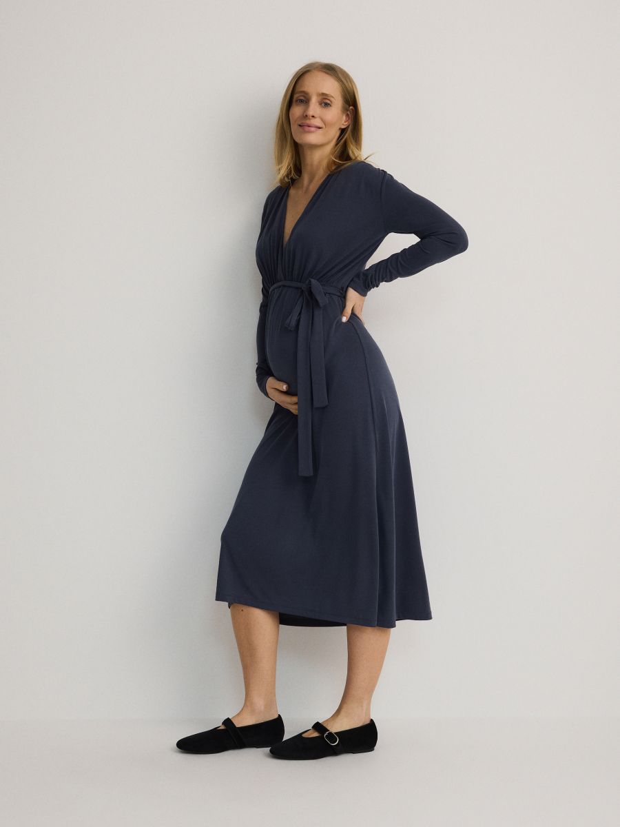 Abito midi in modal - steel blue - RESERVED - 3