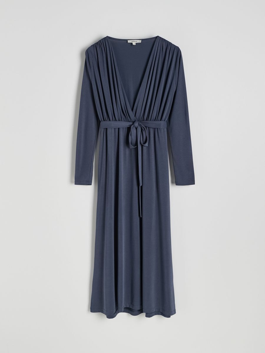 Abito midi in modal - steel blue - RESERVED - 4