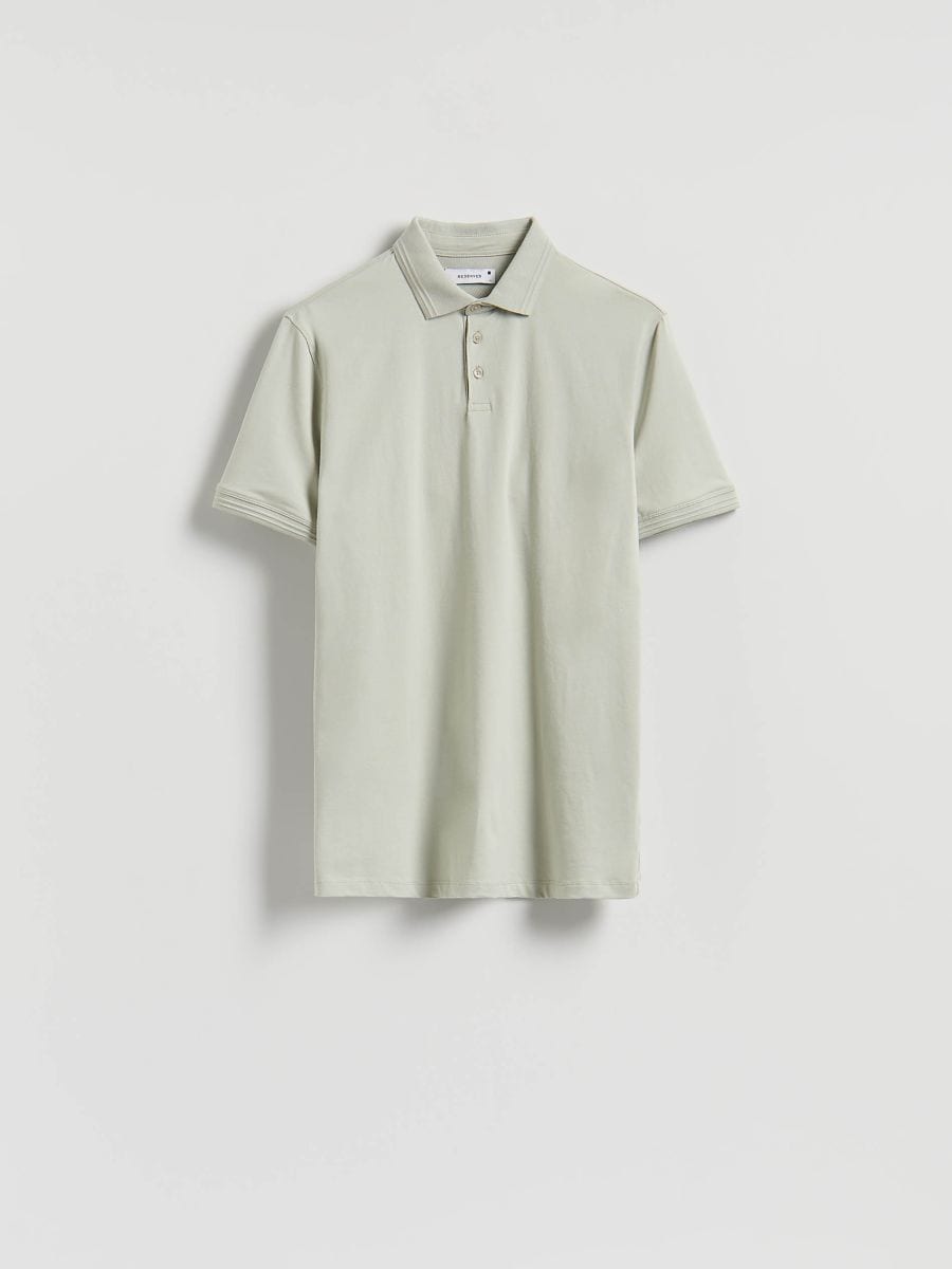 Regular fit polo shirt - pale green - RESERVED