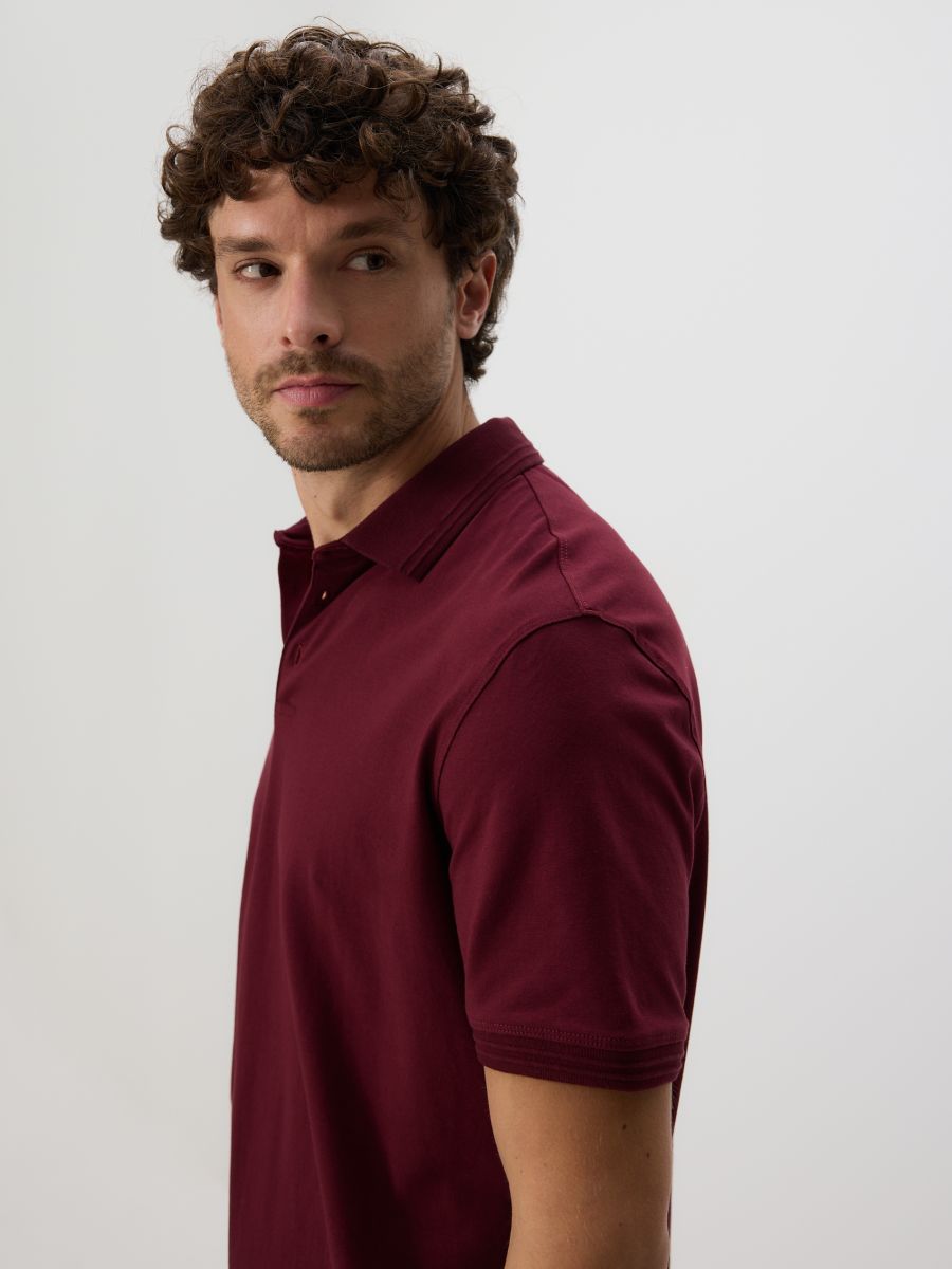 Regular fit polo shirt - maroon - RESERVED