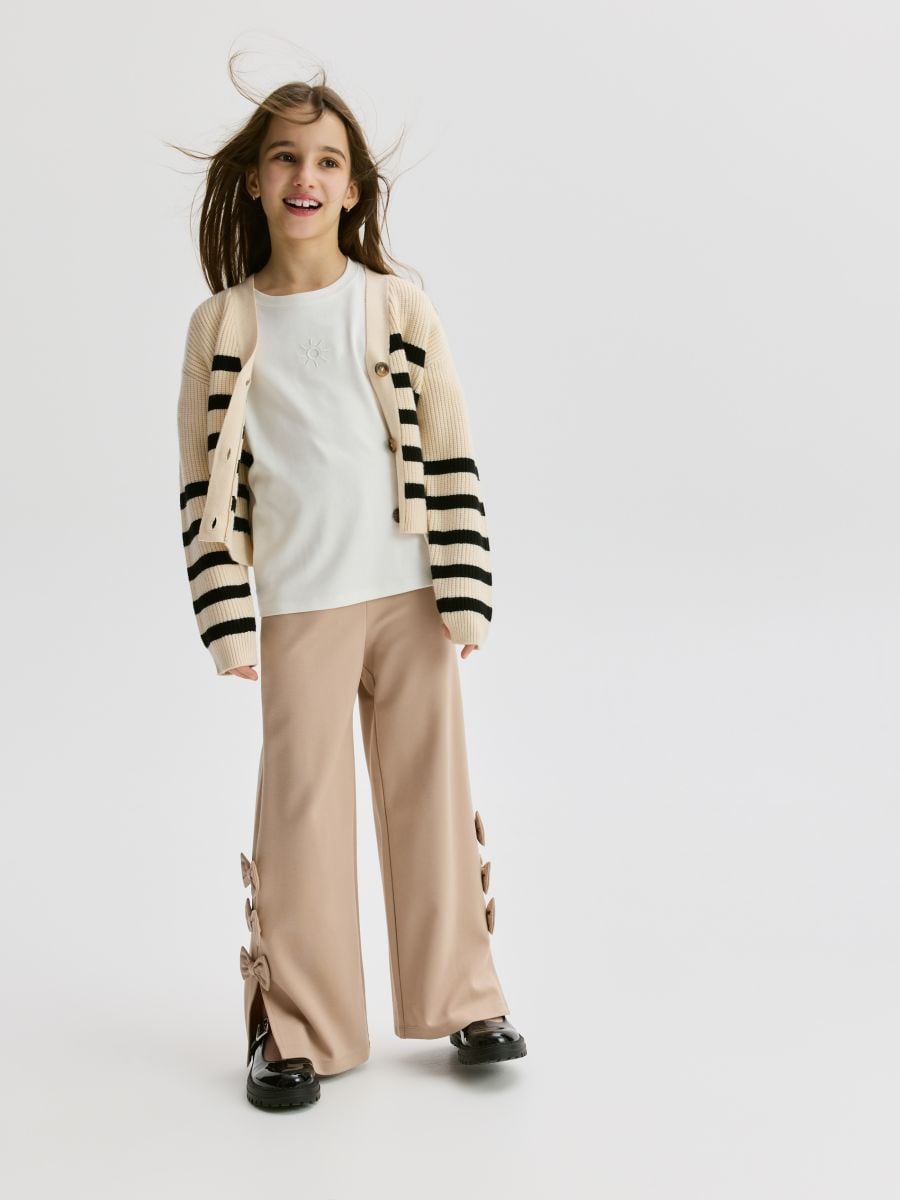 Pants with bows - beige - RESERVED - 2