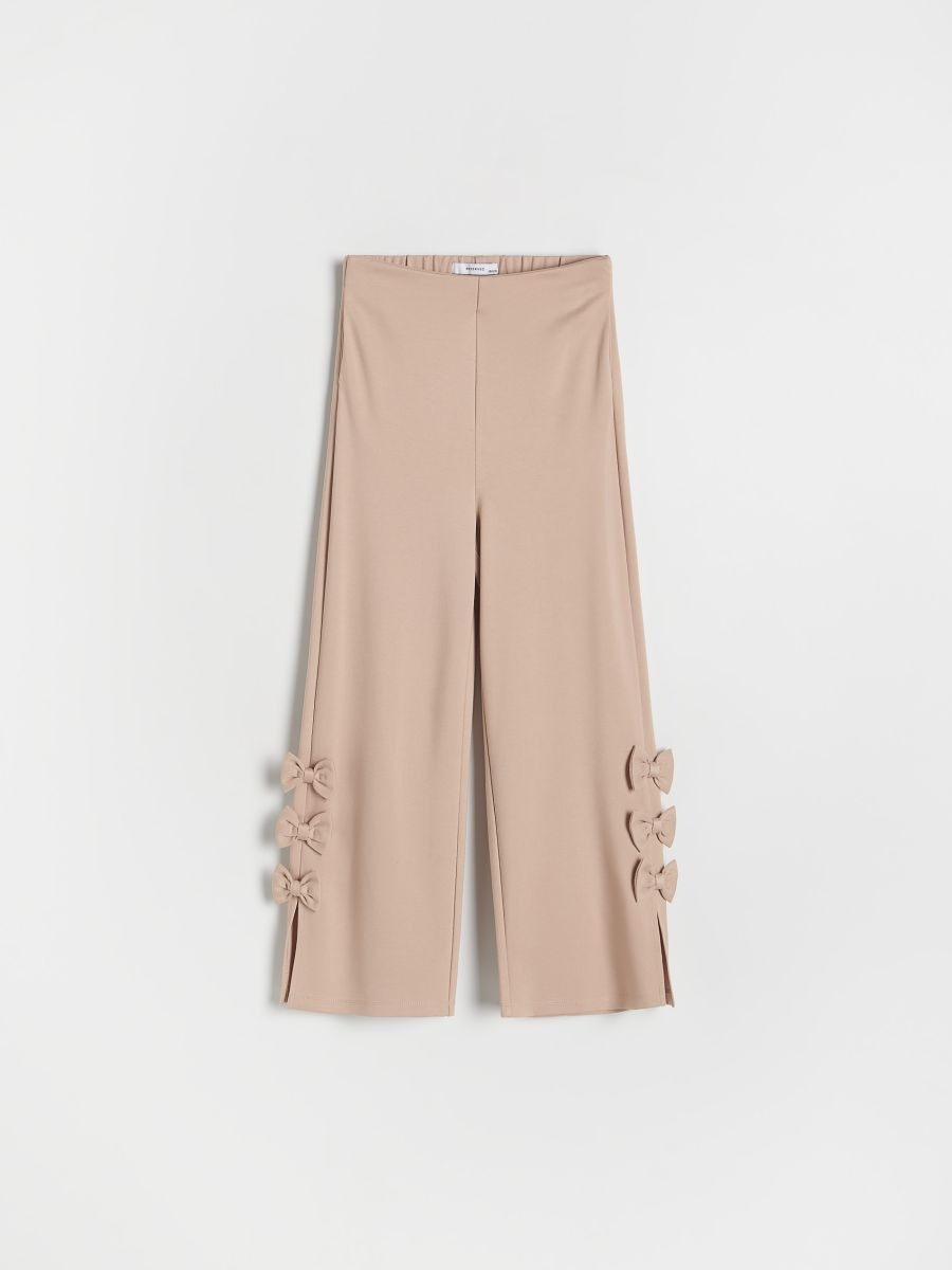 Pants with bows - beige - RESERVED - 4