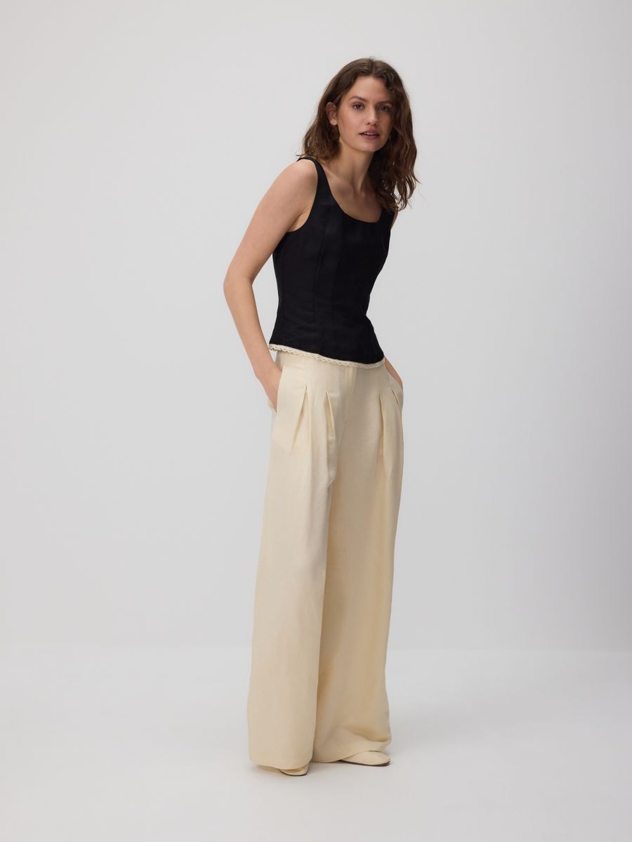 Linen blend top - black - RESERVED - 3