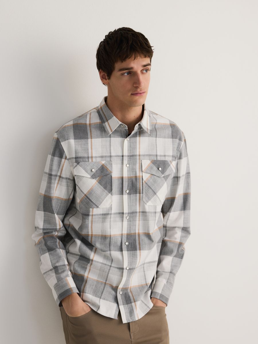 Regular fit check shirt - mid grey - RESERVED - 3