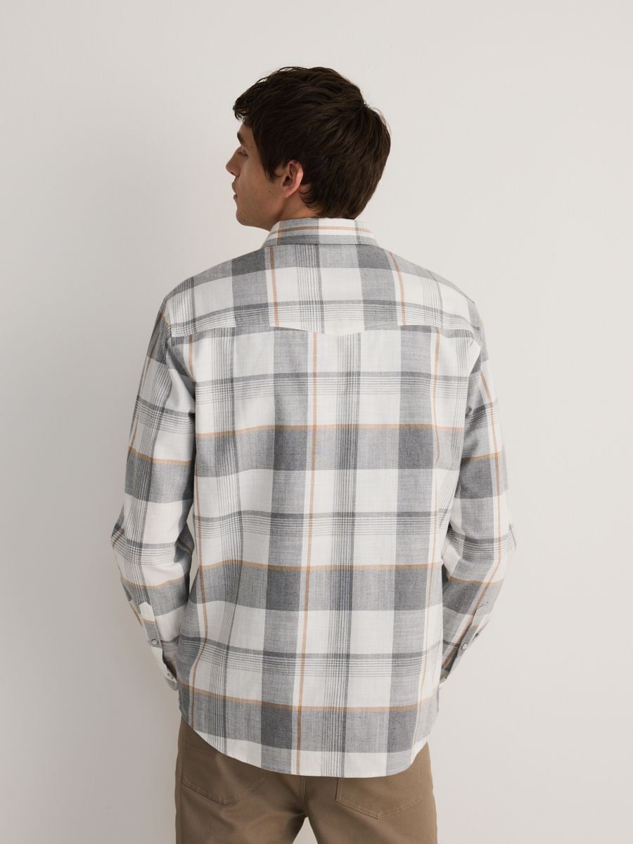 Regular fit check shirt - mid grey - RESERVED - 4