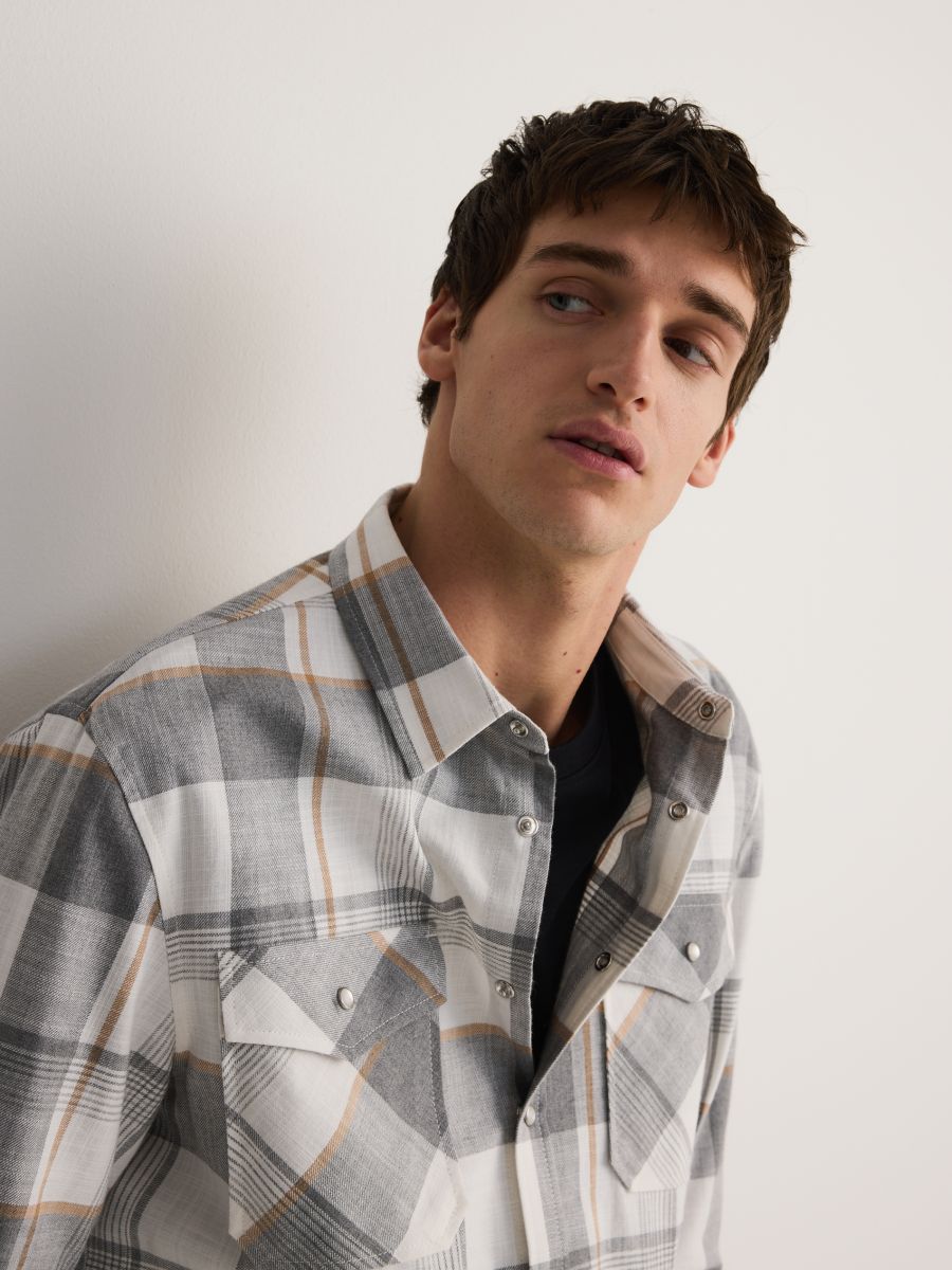 Regular fit check shirt - mid grey - RESERVED - 5