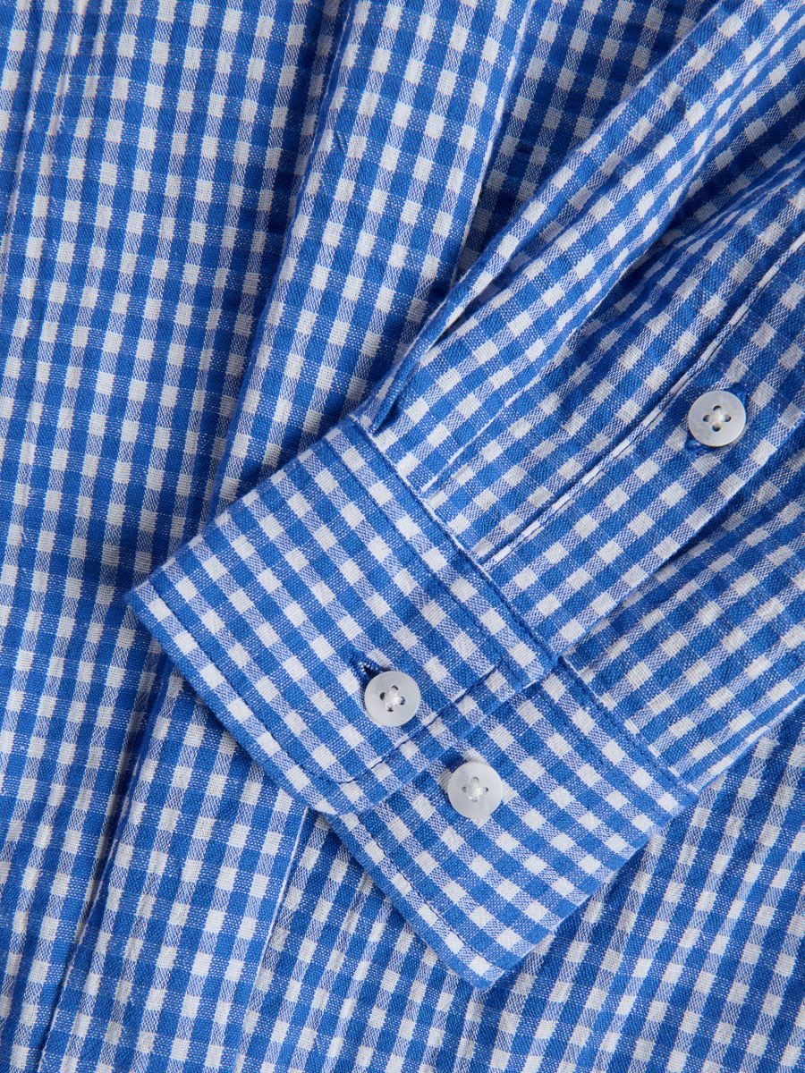 Hemd im Regular-Fit aus Leinenmischung - blau - RESERVED - 3