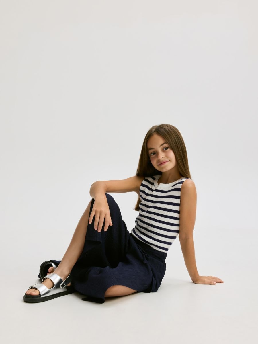 Pleated culottes - navy - RESERVED - 4