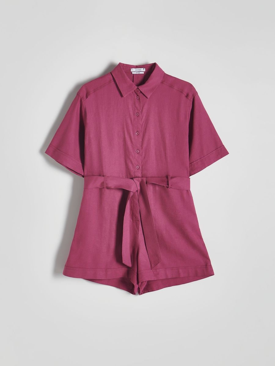 Linen blend jumpsuit - purple - RESERVED - 5