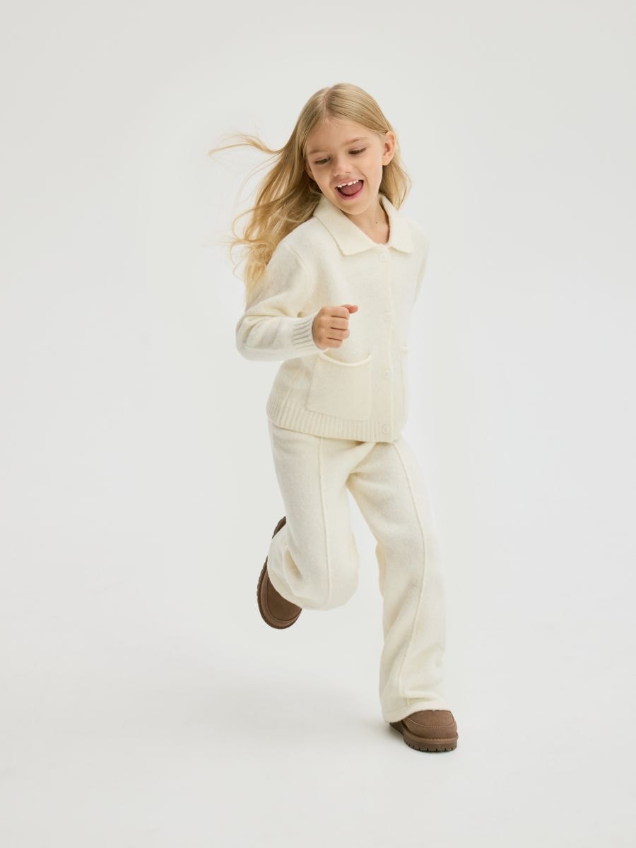 Jersey-Hose aus Wollmischung - creme - RESERVED