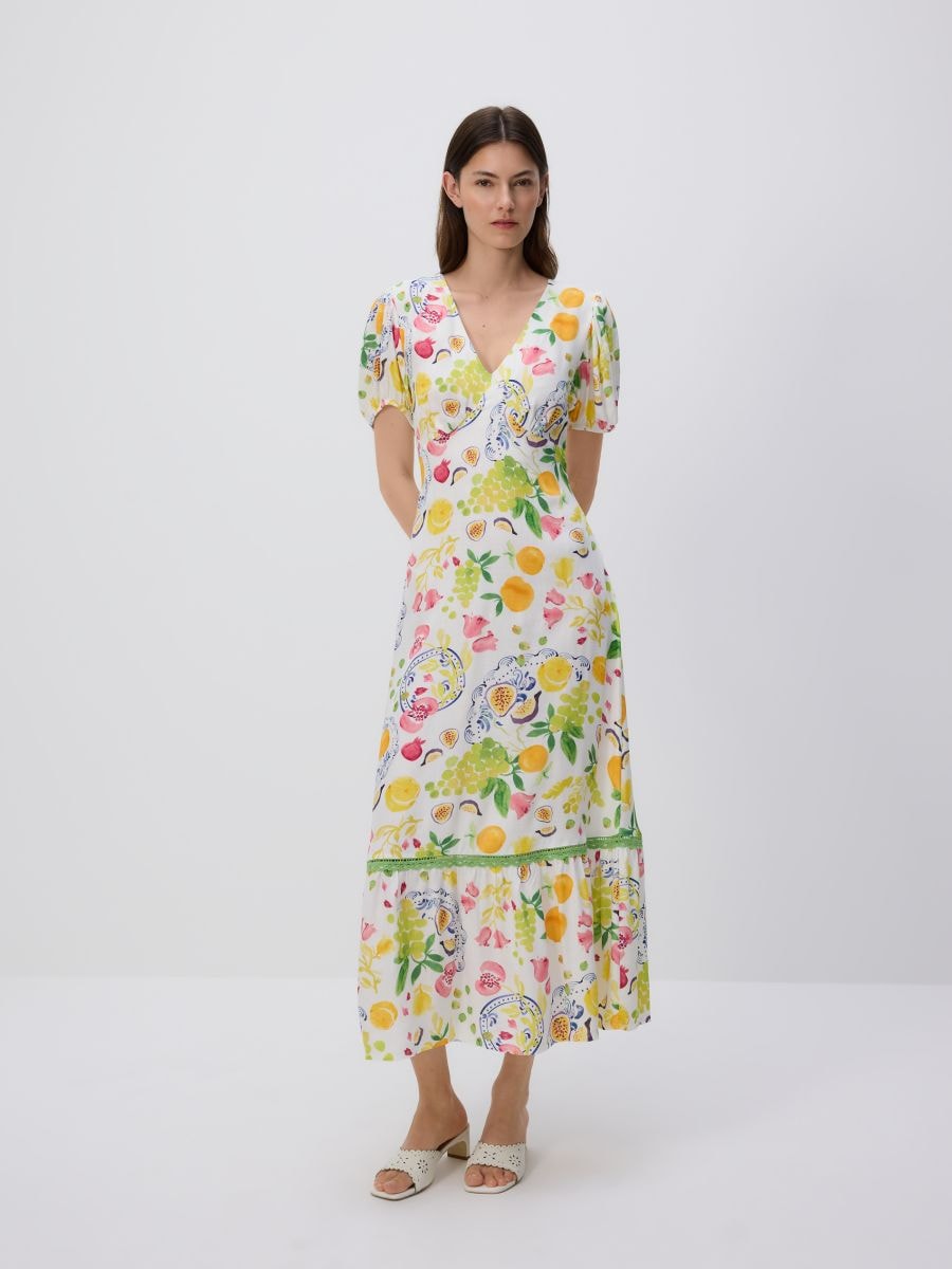 Viscose dress with original print - multicolor - RESERVED - 4