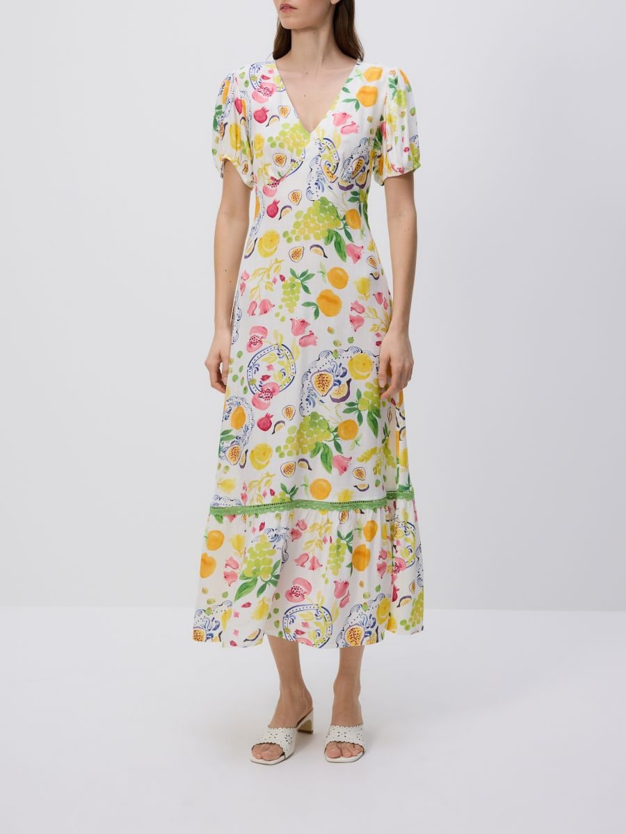 Viscose dress with original print - multicolor - RESERVED - 5