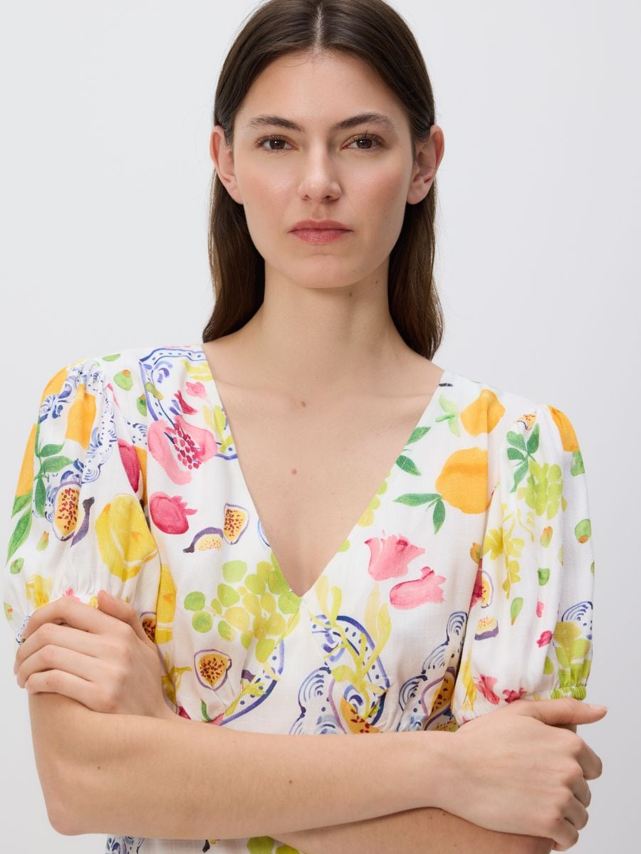 Viscose dress with original print - multicolor - RESERVED - 2